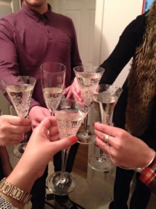 Picture of 5 Champagne Glasses Toasting