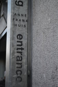The Anne Frank House Sign outside the museum 