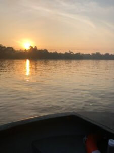 Sunrise over the river in Malaysia