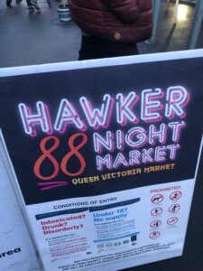 Hawker 88 Night Market Sign