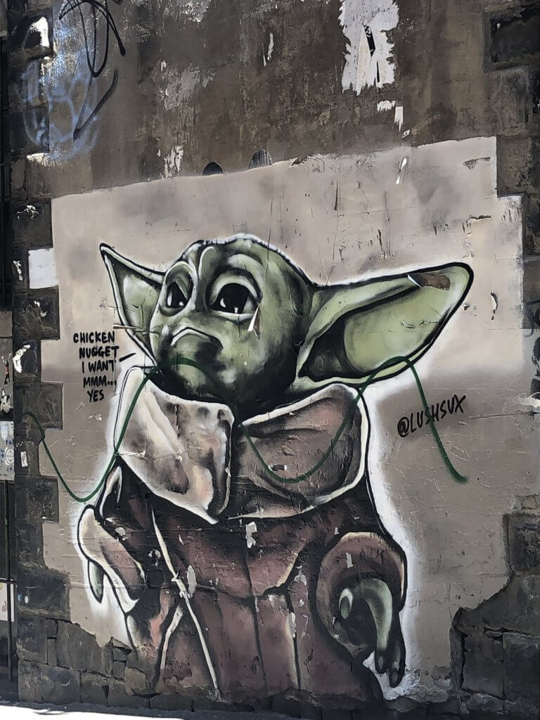 Yogi from Star Wars in Melbourne Street Art