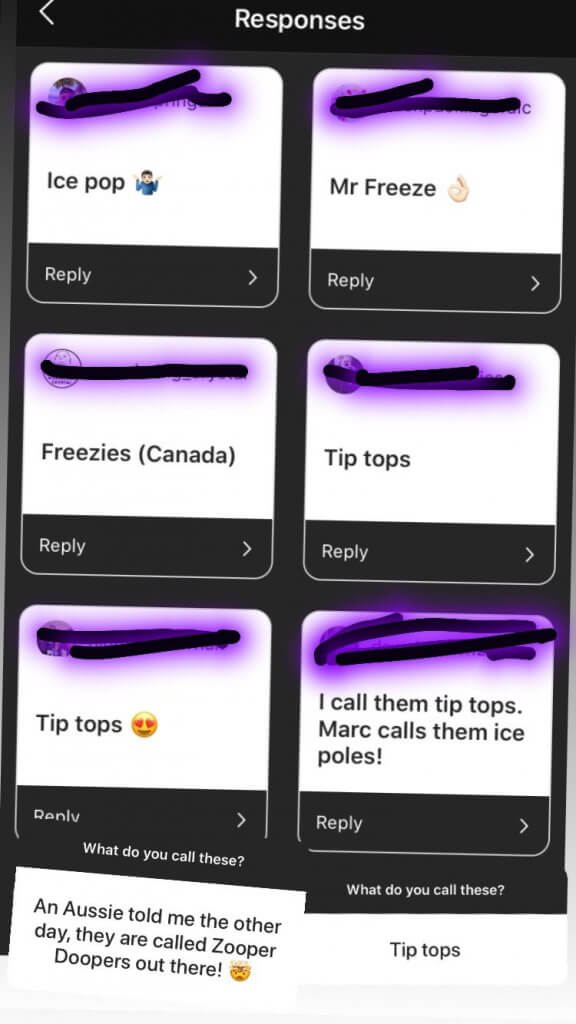 Answers to what tip tops are called on Instagram