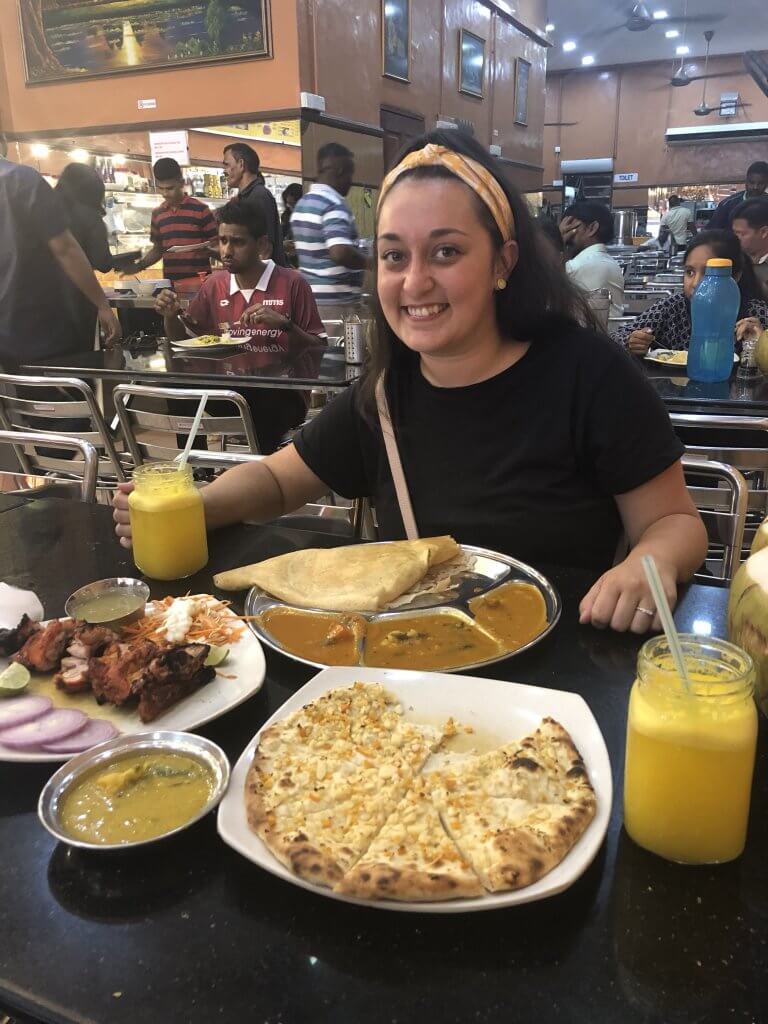 Me in KL Indian Restaurant with our food order