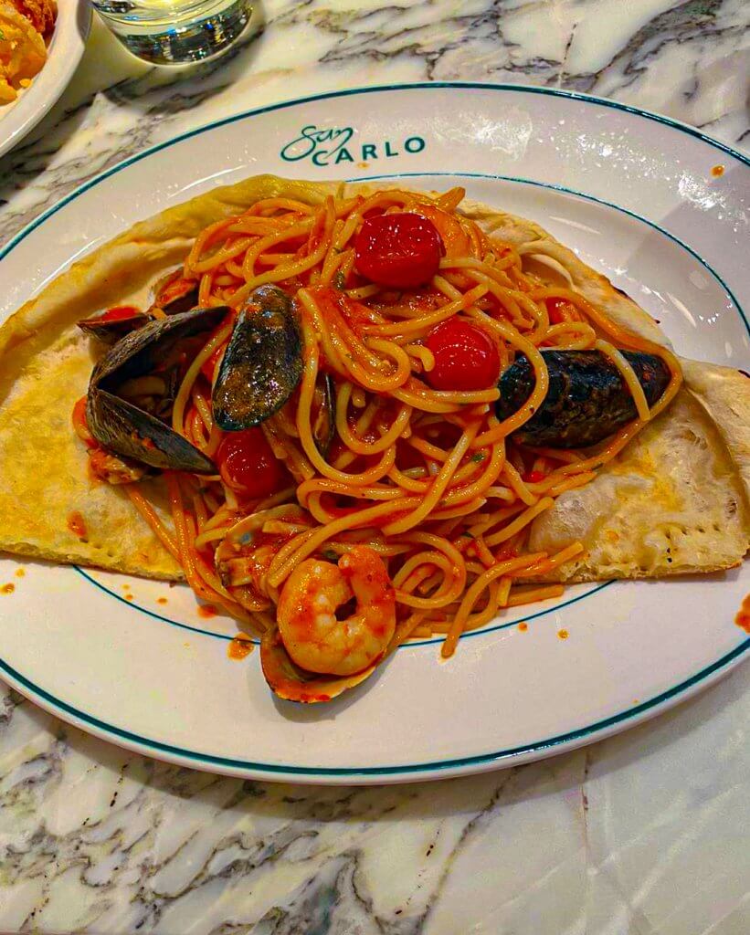 Seafood Pasta at San Carlo Summer 2020