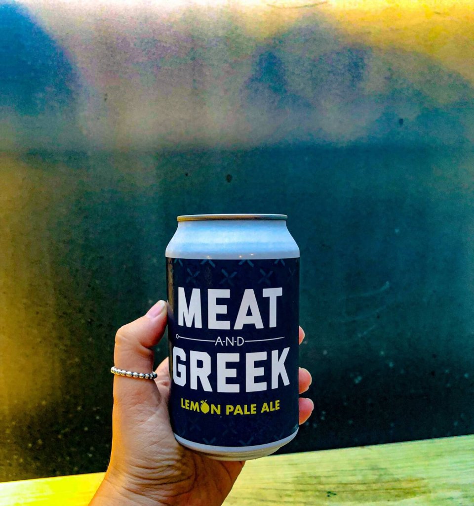 Meat and Greek Lemon Pale Ale beer can at Goodsheds Barry