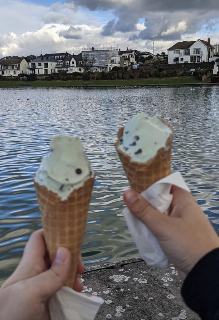 Ice cream at The Knap Barry with my best friend