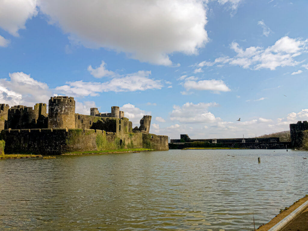 Caerphilly Castle from the back view