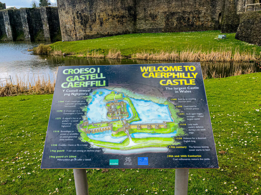 map of Caerphilly Castle 