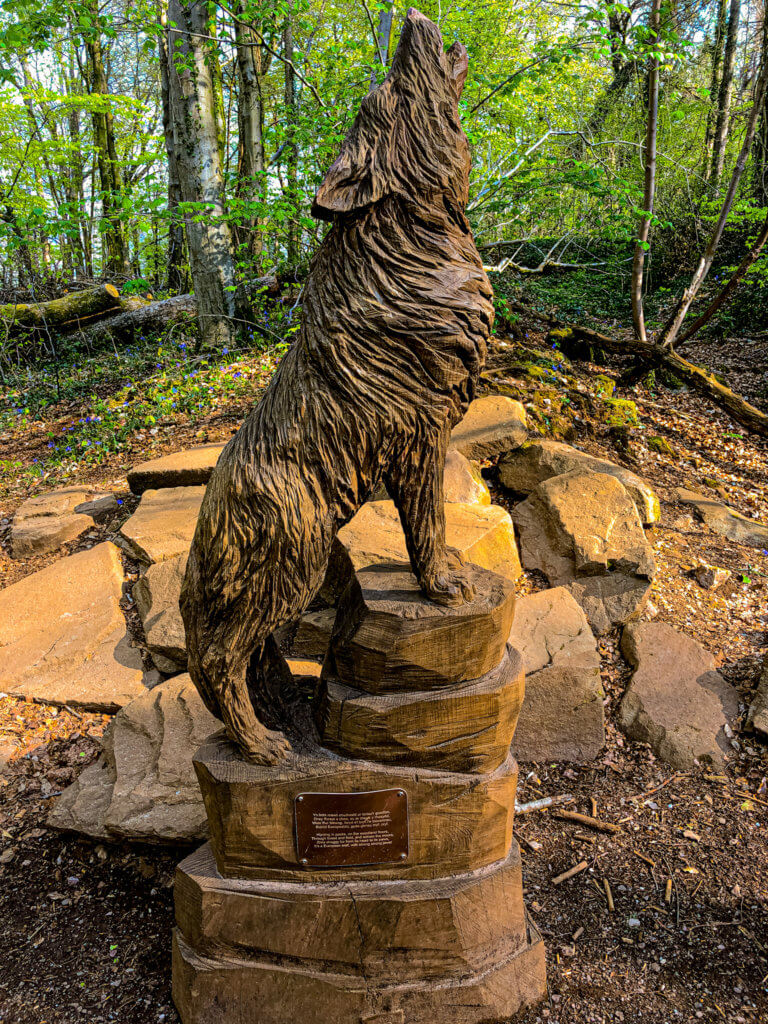 Sculpture Discovery Trail Fforest Fawr Cardiff Sculpture of Wolf