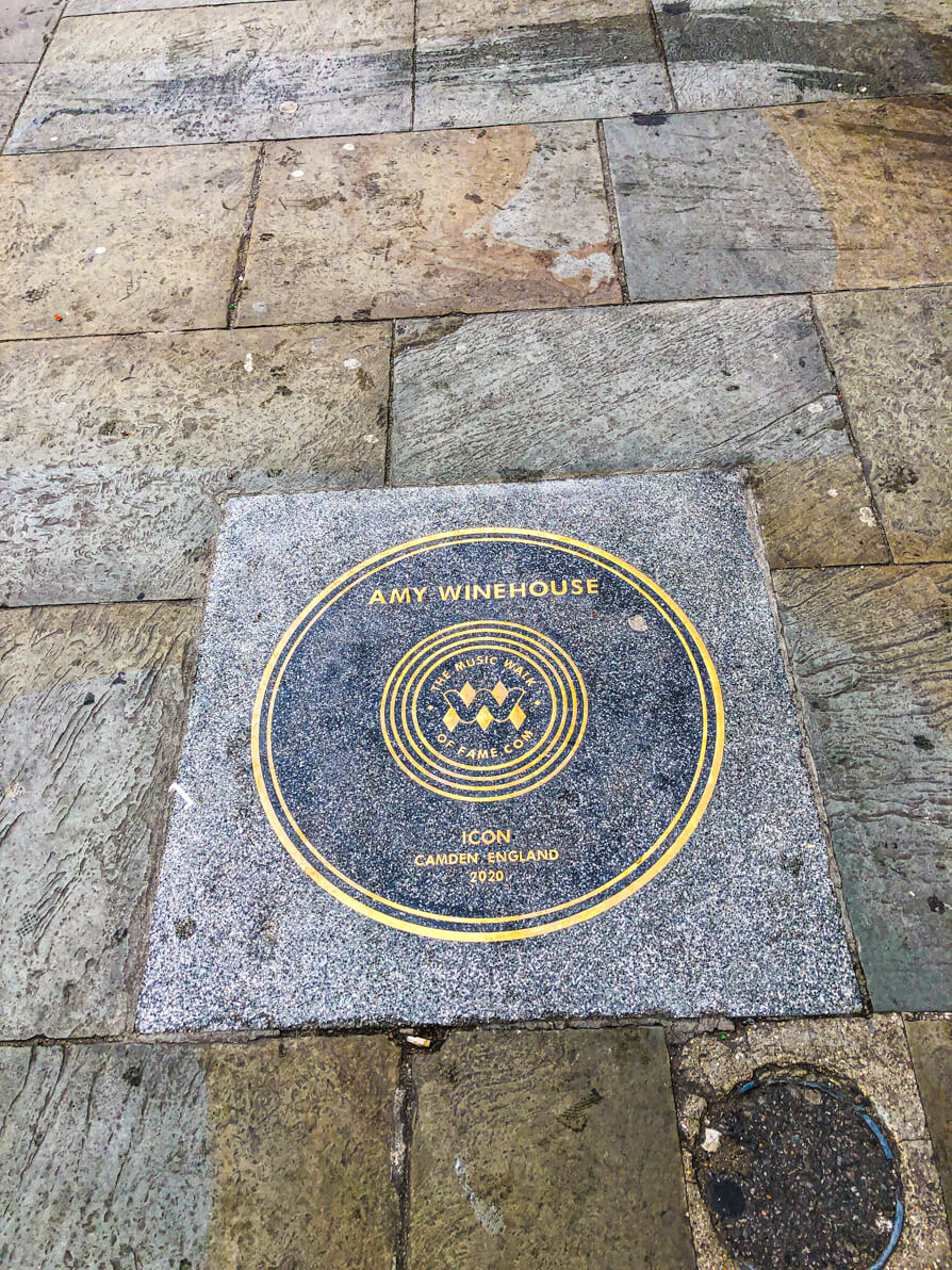 Amy Winehouse plaque on London Walk of Fame Camden
