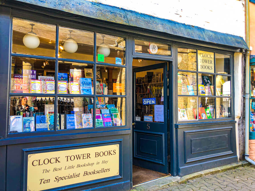Clock Tower books exterior of book shop in Hay on Wye
