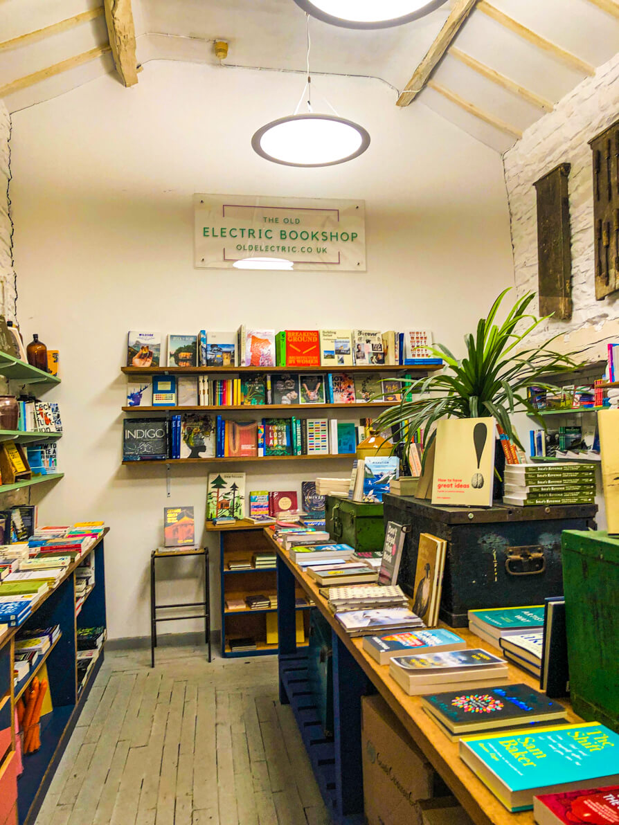Inside of Old Electric Shop Hay on Wye in the bookshop section