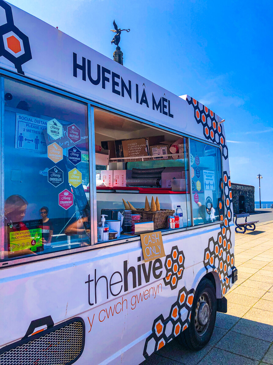 Image of The Hive, honey ice cream van in Aberystwyth