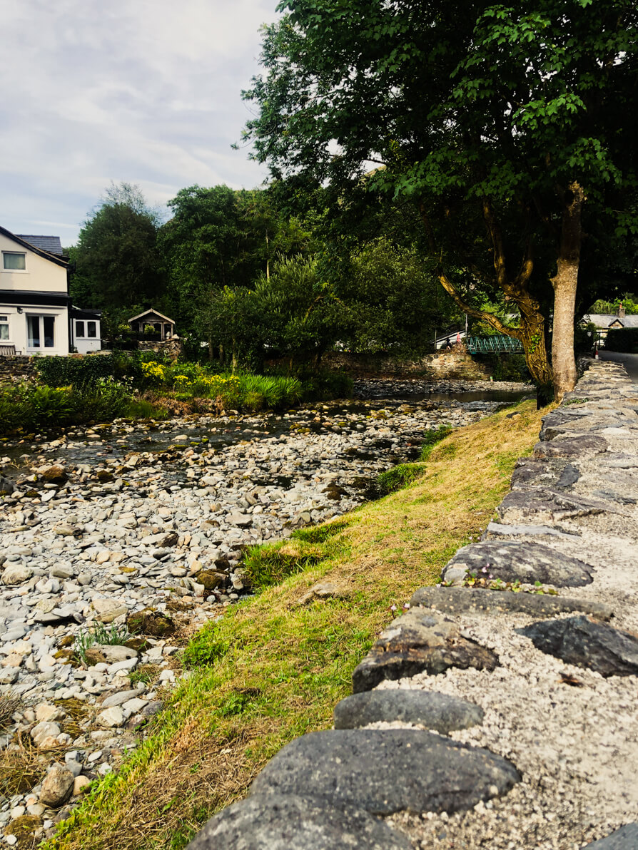 River and pebbles throughout Beddgelert Snowdonia Villages in North Wales