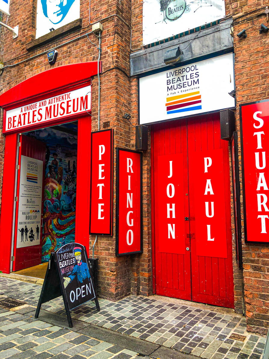 Exterior of entrance to The Beatles Museum on Mathew Street