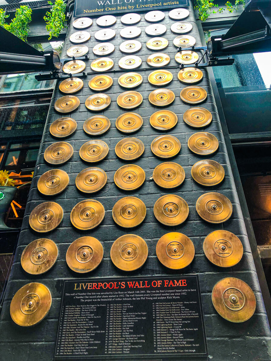Liverpool's Wall of Fame on Mathew Street Liverpool