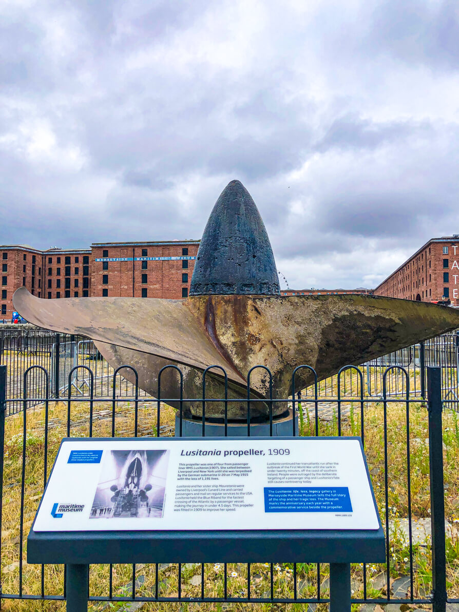 statue in Merseyside Maritime Museum Royal Albert Dock Liverpool