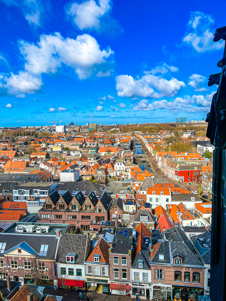Views over Delft from top of Nieuwe Kerk tower