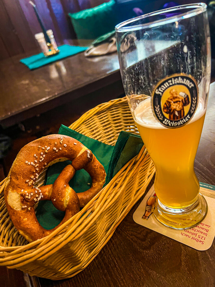Image of pretzel and weissbier in Munich on Fork and Walk Tours