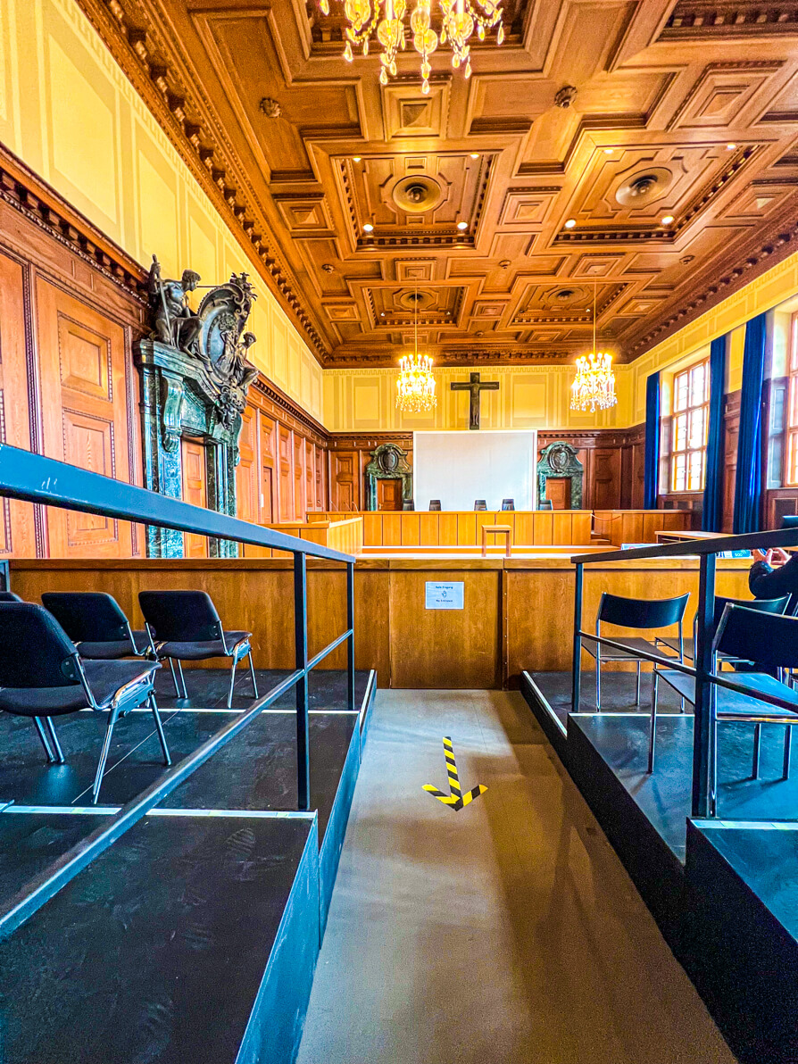 Courtroom 600 in Palace of Justice in Nuremberg Germany 