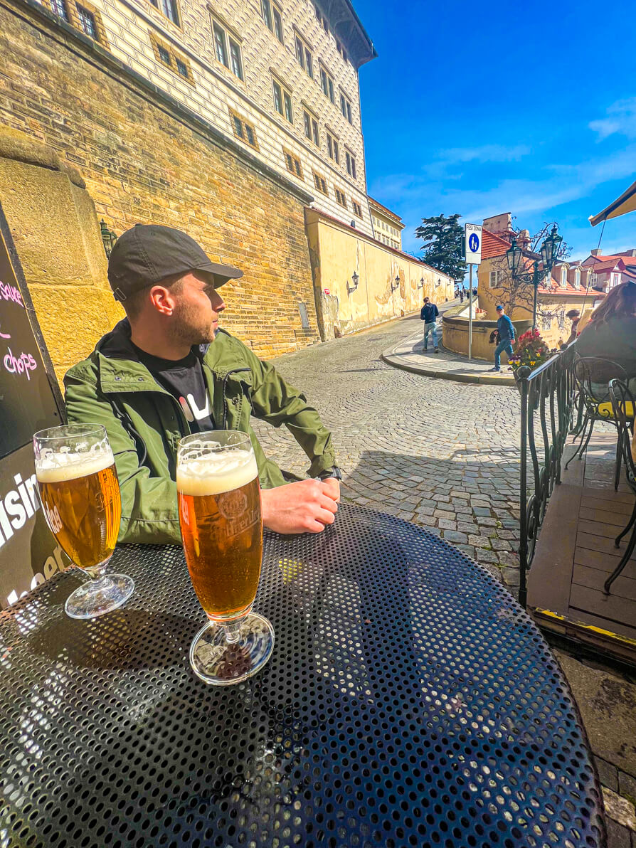 Stopped for a beer before going to Prague Castle