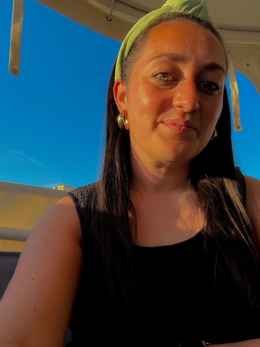 Image of Shireen smiling on the Podlanica boat
