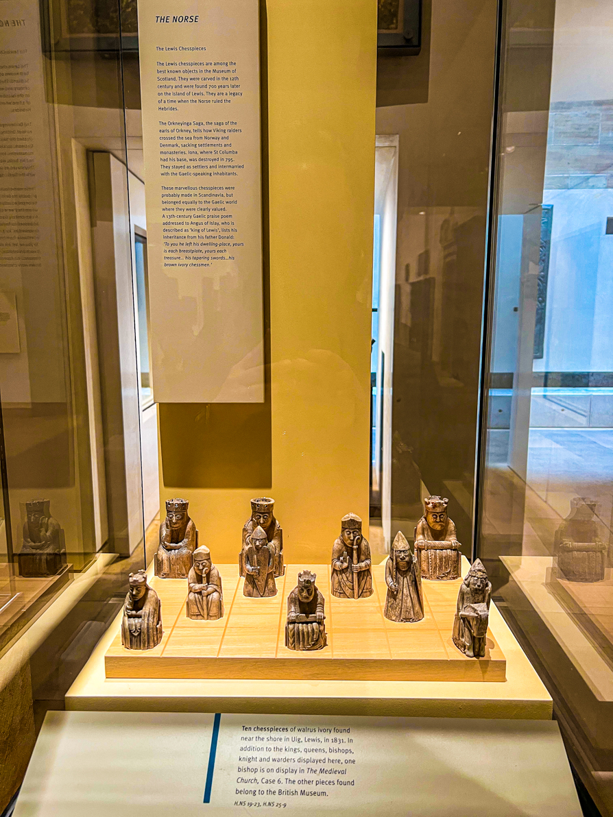 Image of Lewis Chessmen in National Museum of Scotland in Edinburgh