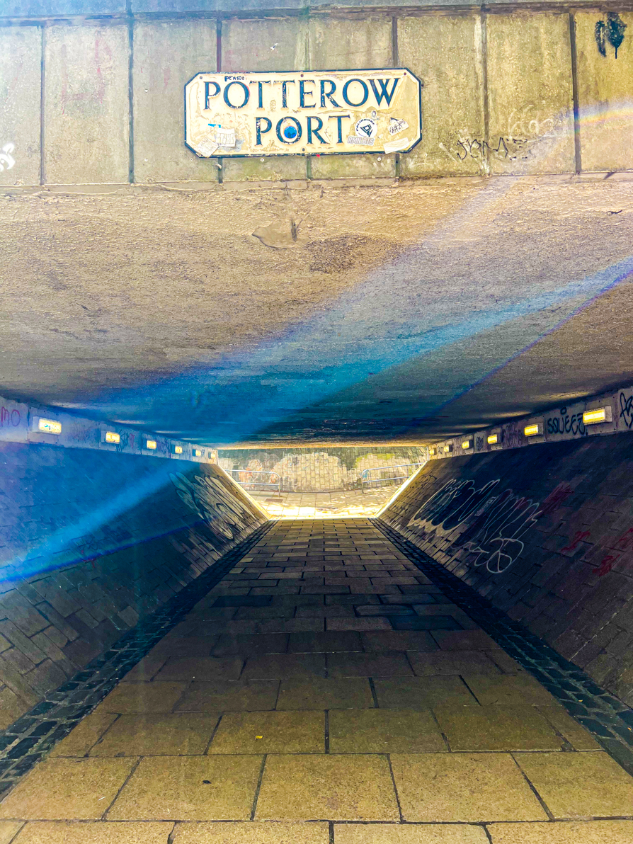 Close up Image of Potters Row Port tunnel in Edinburgh