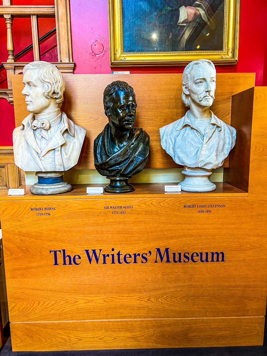 Image of three writers in Edinburgh Writers Museum