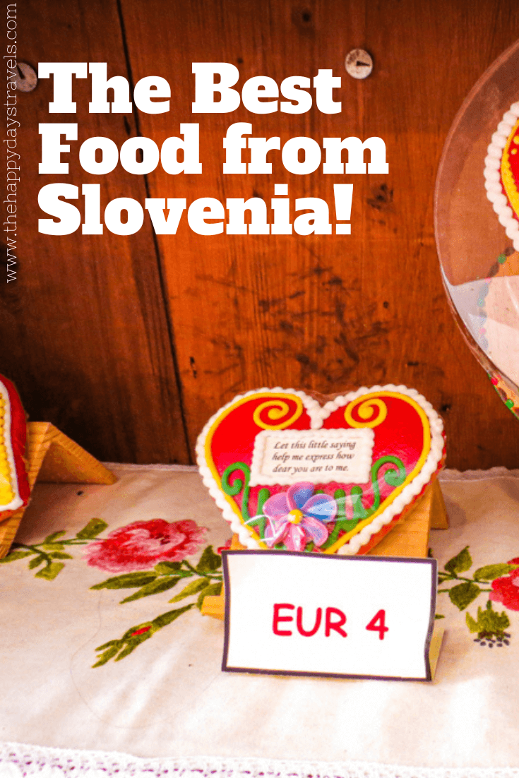 Pin image. Text reads 'The Best Food from Slovenia' with image of gingerbread. Image credit to Heather Cole from Conversant Traveller