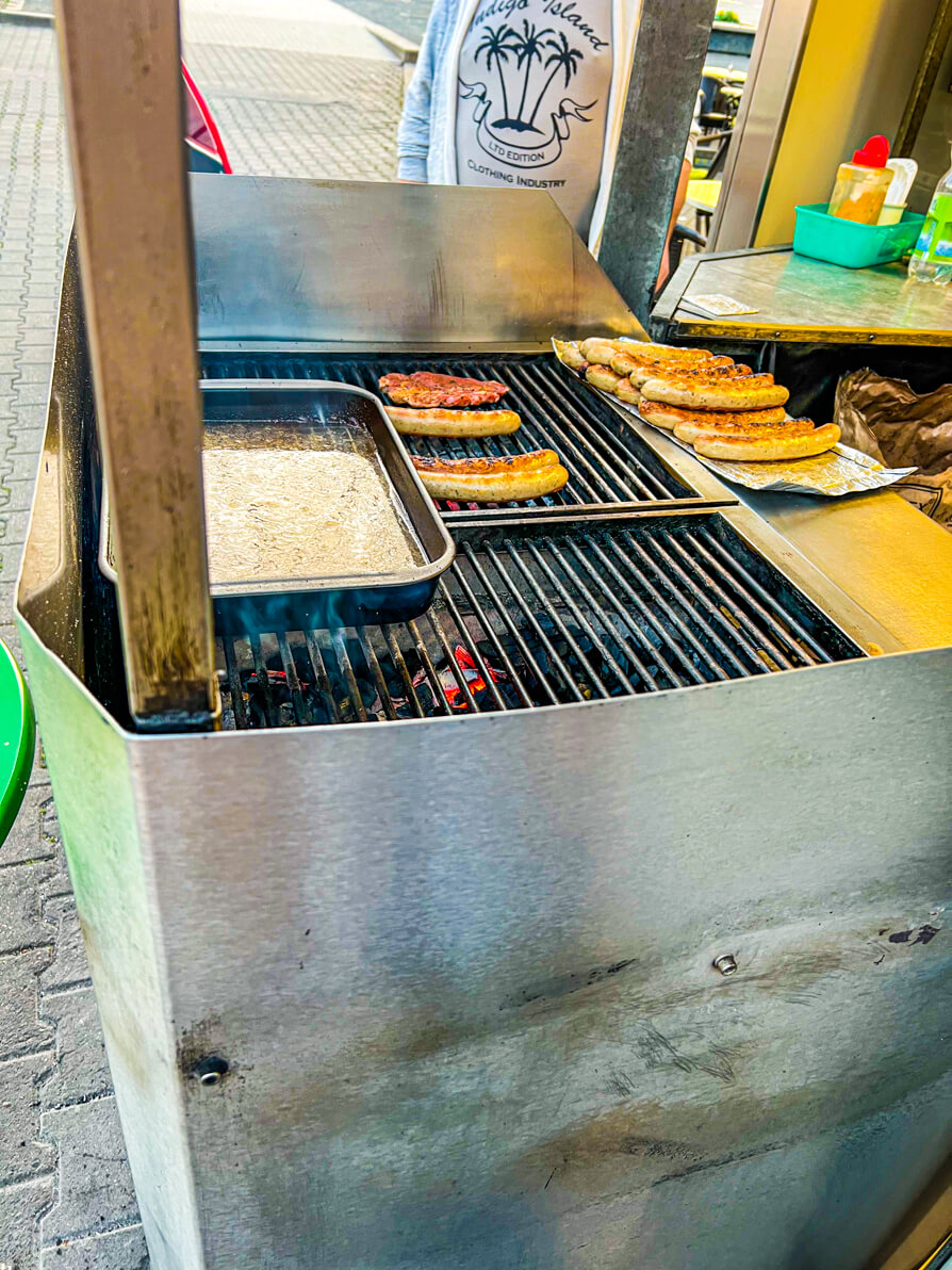 Image of bratwurst on the grill in Erfurt Germany
