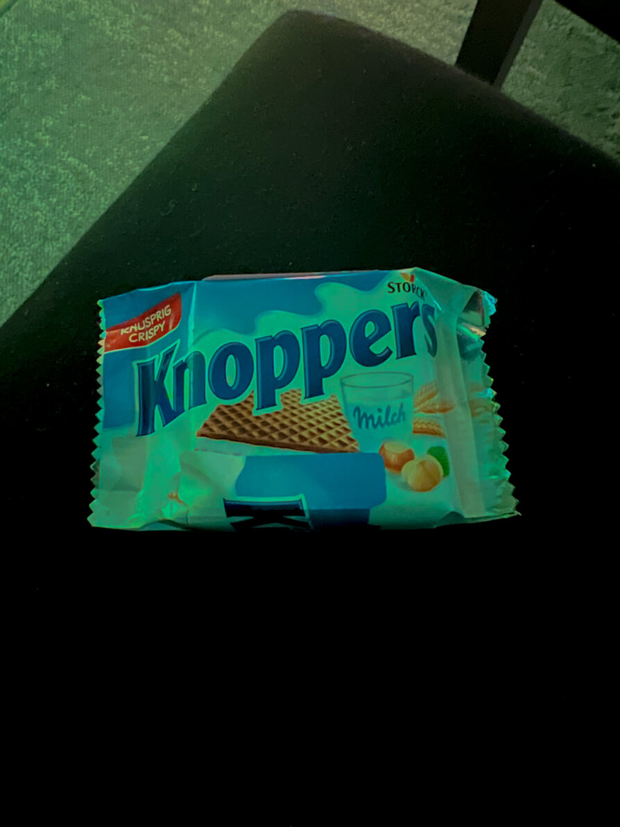 Up close image of a Knoppers bar in Germany