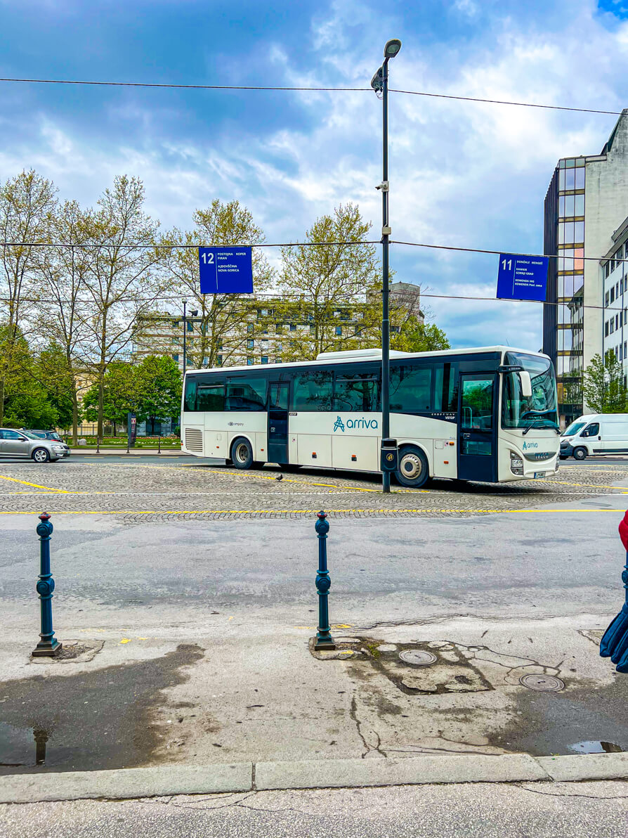 Image of Arriva bus in Ljubljana Bus Station in Ljubljana Slovenia