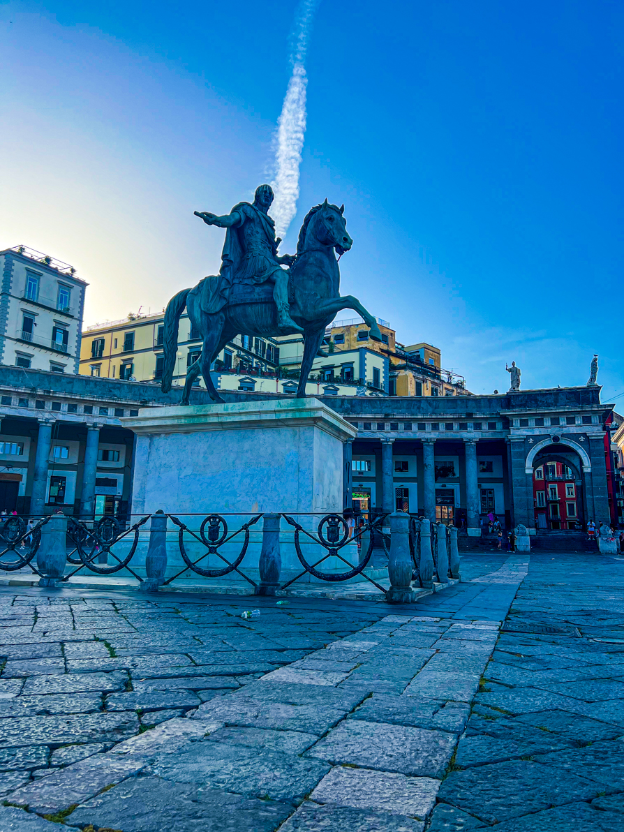 Image of statue on piazza in Naples Italy