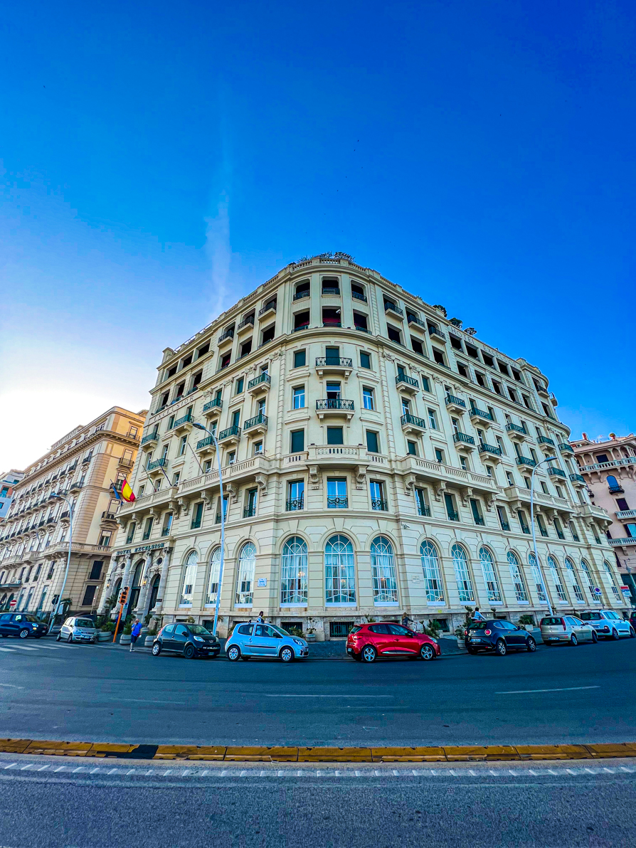 Image of Hotel Excelsior from exterior in Naples Italy