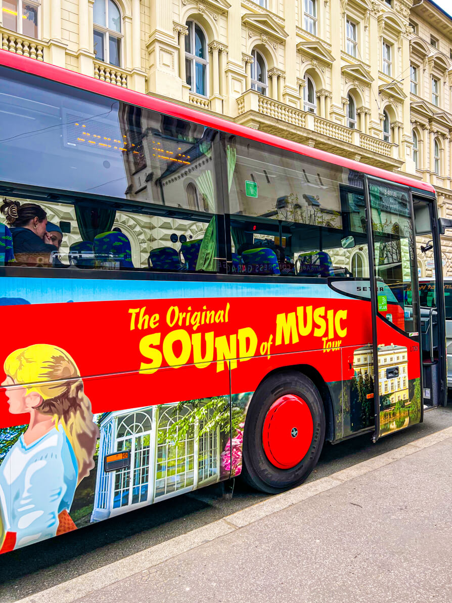 Image of Sound of Music Tour Panorama bus in Salzburg Austria