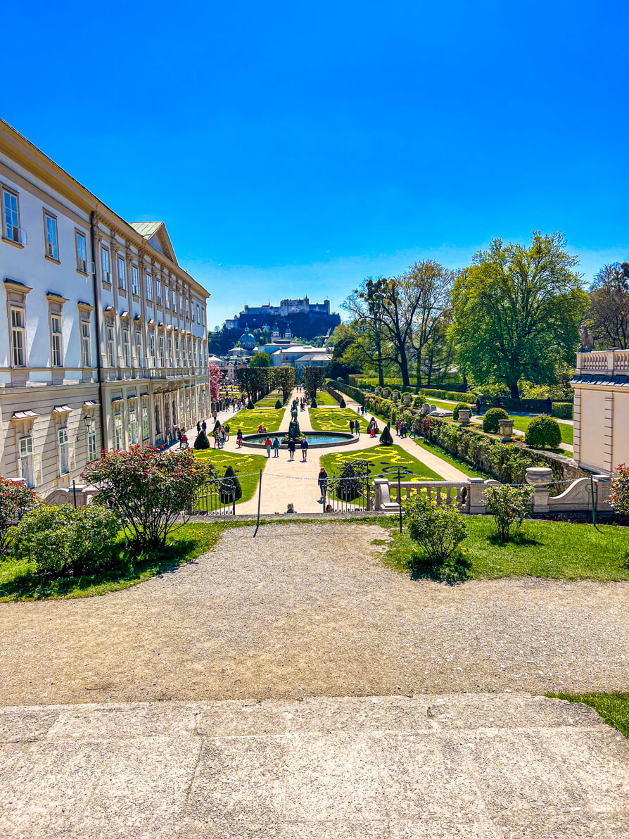 Image of steps in centre of Mirabell Gardens from Sound of Music shooting locations in Salzburg Austria
