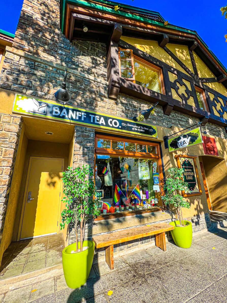 exterior of Banff Tea Co. in Banff
