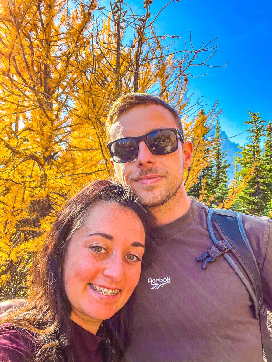 Image of Shireen and Scott in Larch Valley in Banff