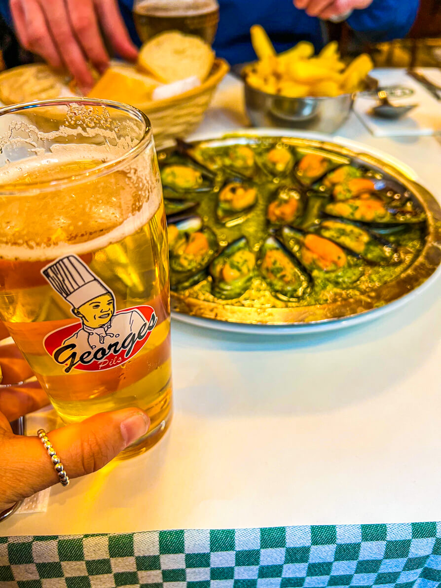 A beer and mussels in Brussels from Chez Leon