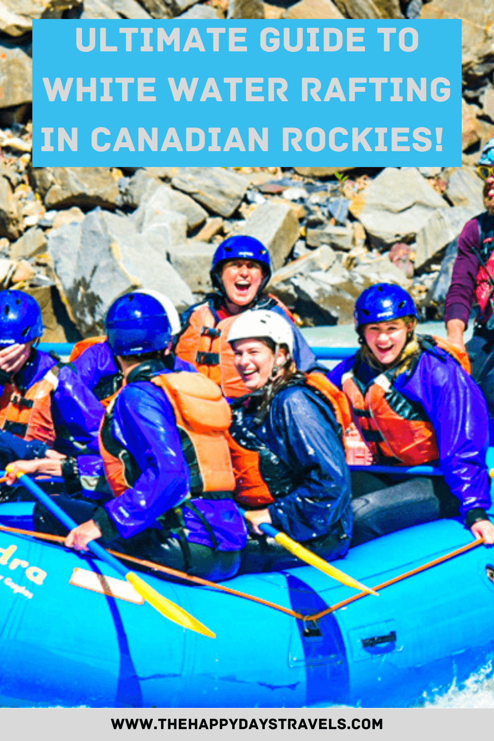 pin image for ultimate guide to white water rafting Kicking Horse in Canadian Rockies