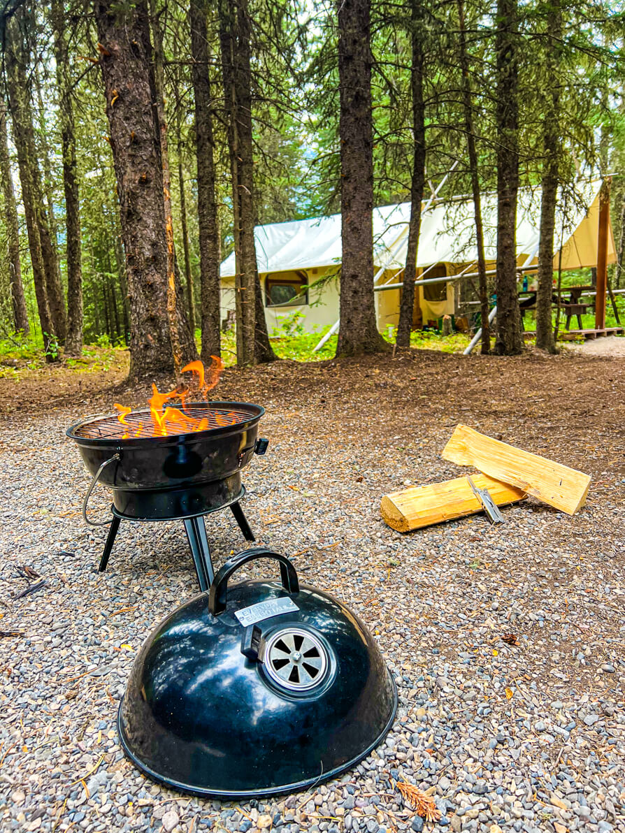 image of bbq and trappers tent in Sundance Lodge