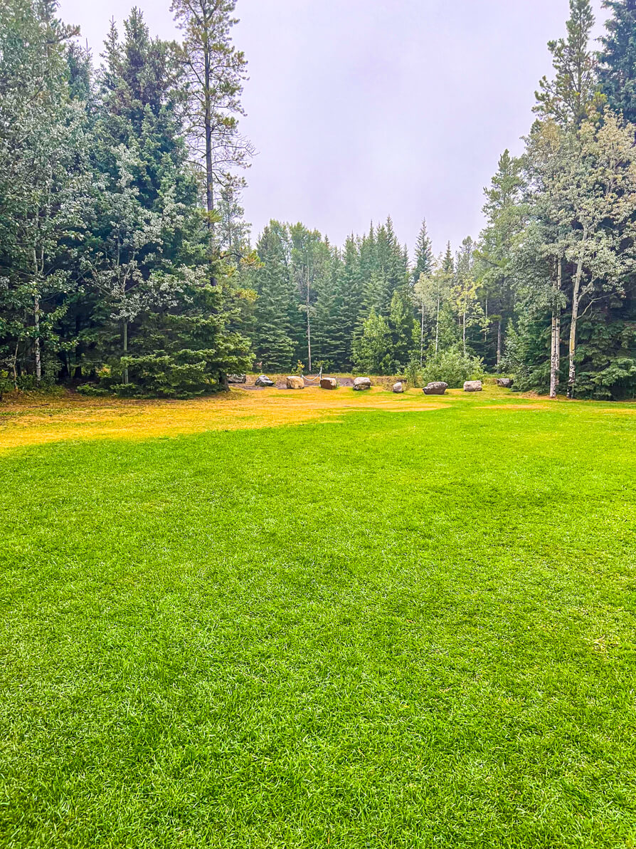 image of grass and sports fields in sundance Lodges Kananaskis